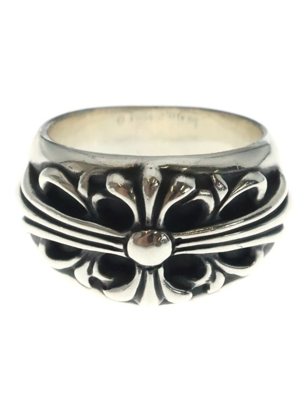 Chrome Hearts Flrl Floral Cross Ring Silver